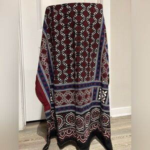Traditional Sindhi Pakistani Ajrak Red Blue Dupatta Cultural Heritage Ethnicwear